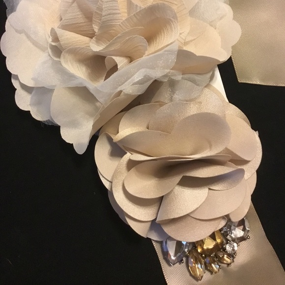Boho Flower & Jewel Bridal Sash main image 3